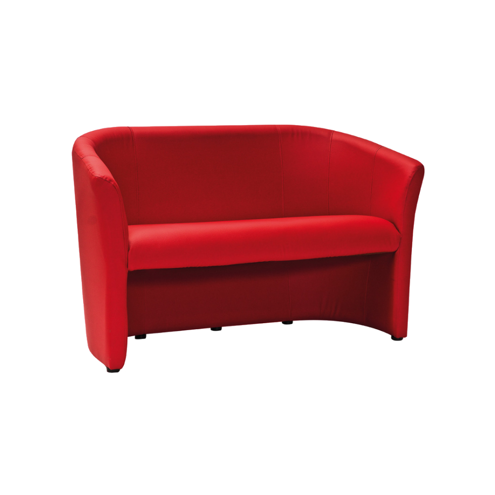 Canapé 2 places en éco-cuir rouge Raklev
