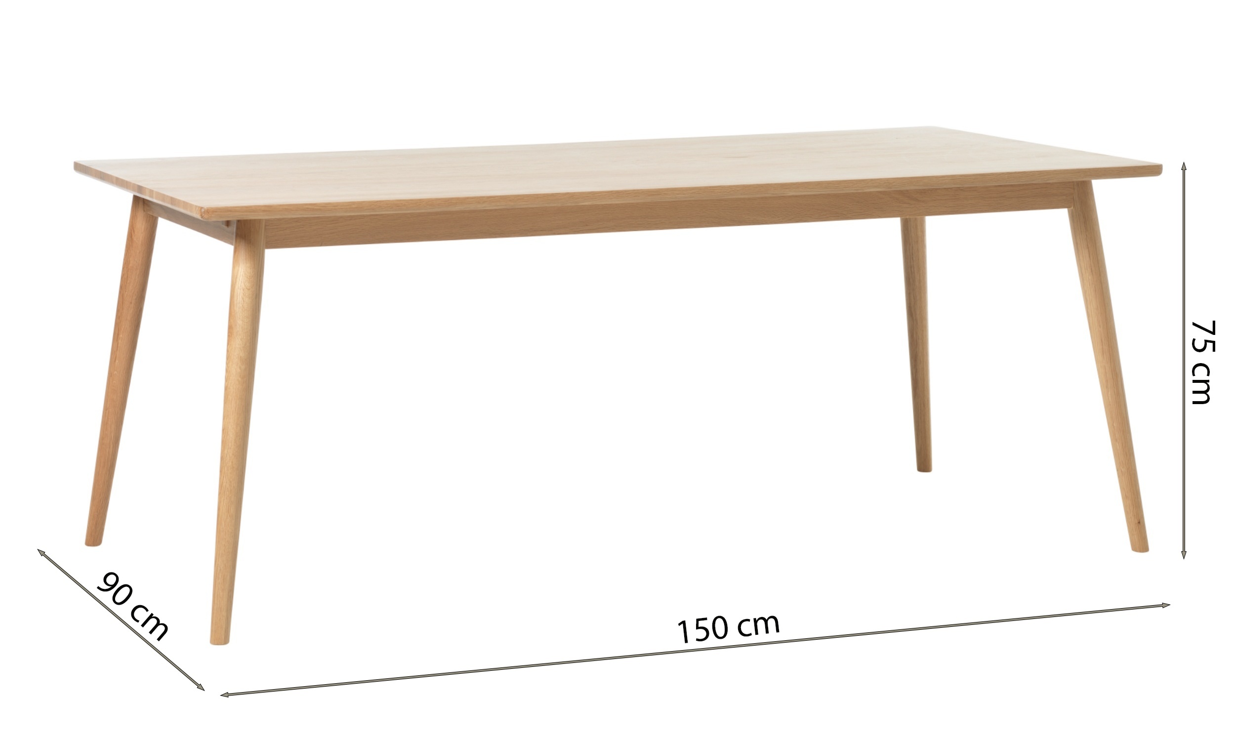 Table à manger Visimmy 90x150 cm chêne