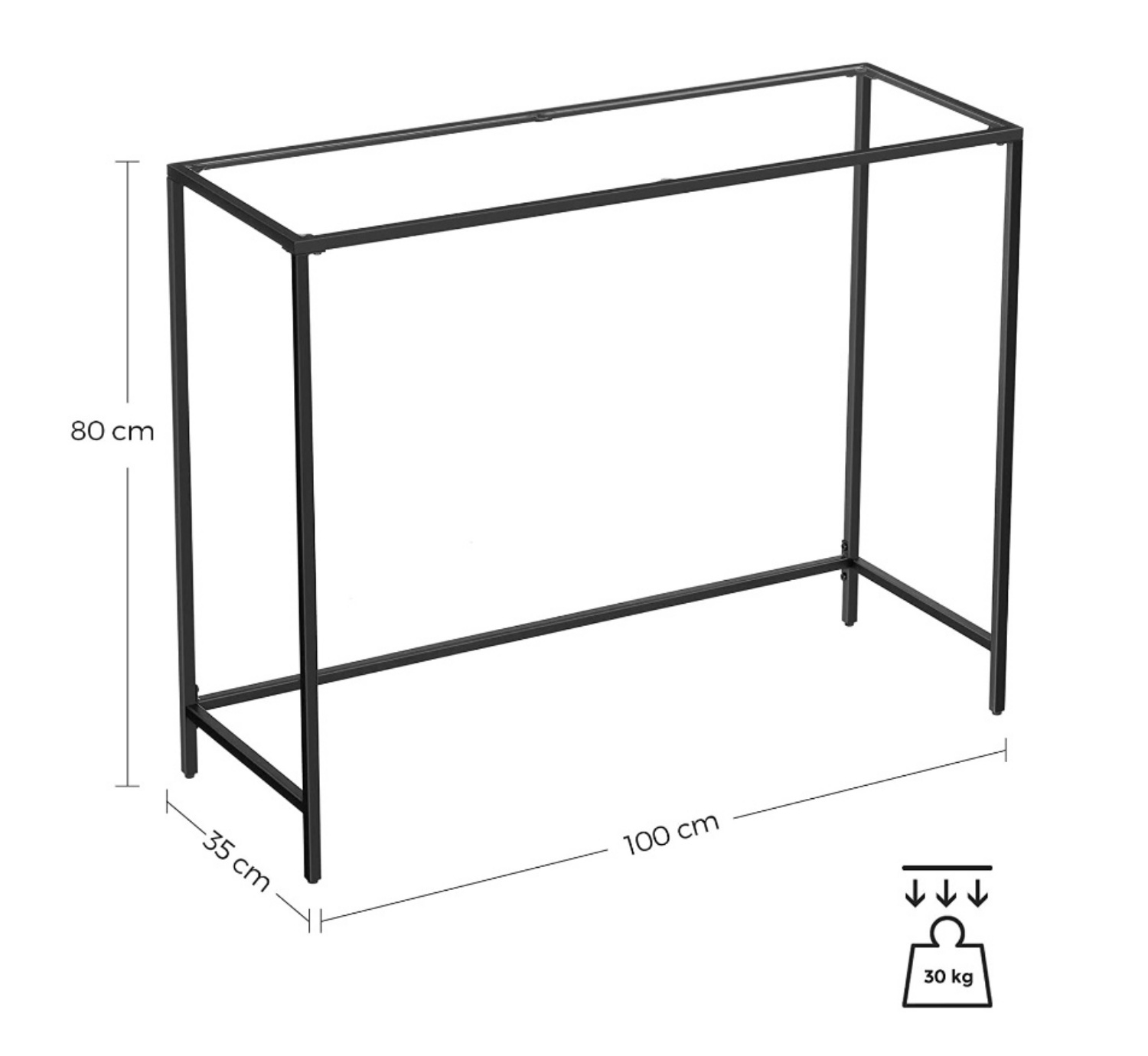 Console Quistle 100x35 cm noir