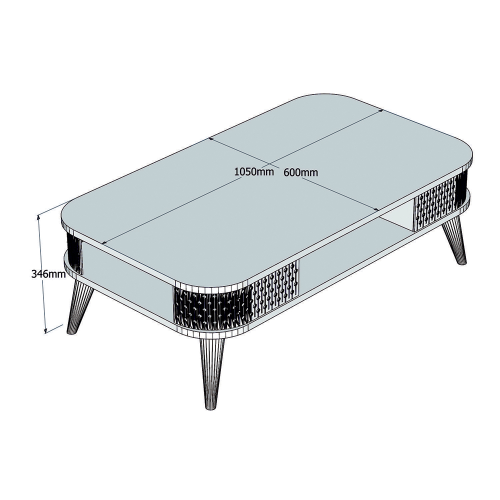 HIPPEUX Table basse classique chêne 105x60 cm