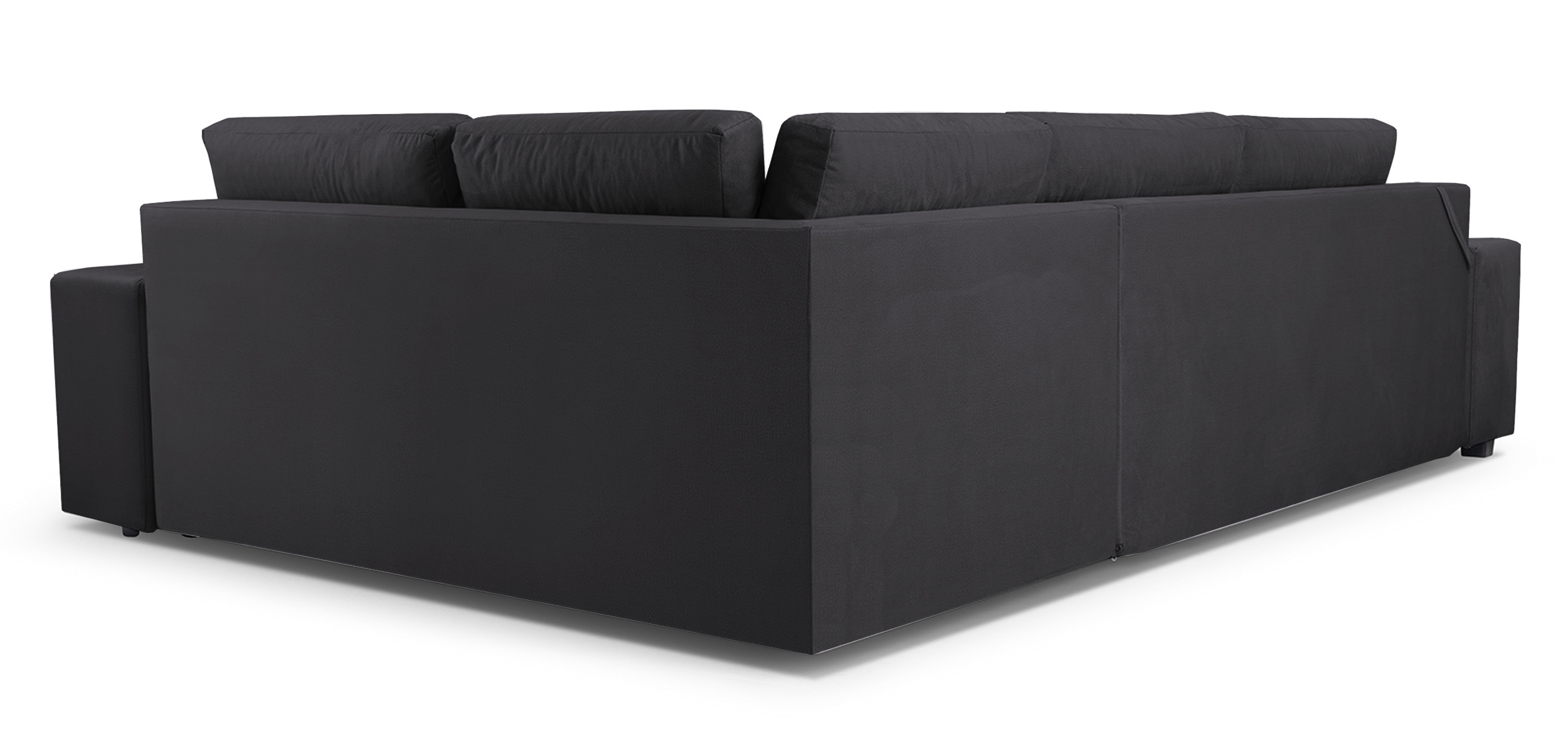 UMILL L Canapé d'angle droit fonction de lit avec minibar et pouf