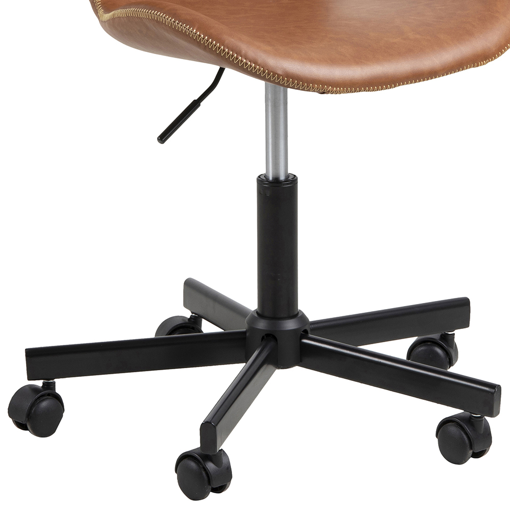 GLENA Chaise de bureau marron en similicuir