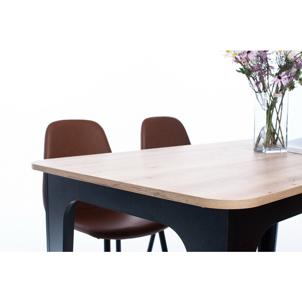 Table à manger Rutak de style industriel 80x139 cm