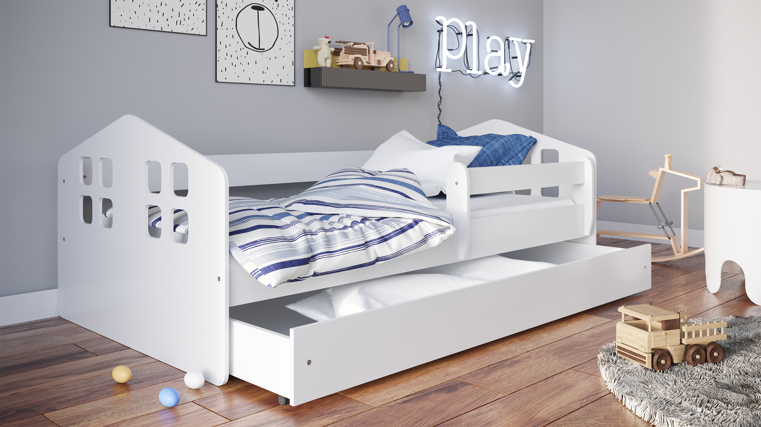 Lit enfant Bubup 180x80 cm blanc