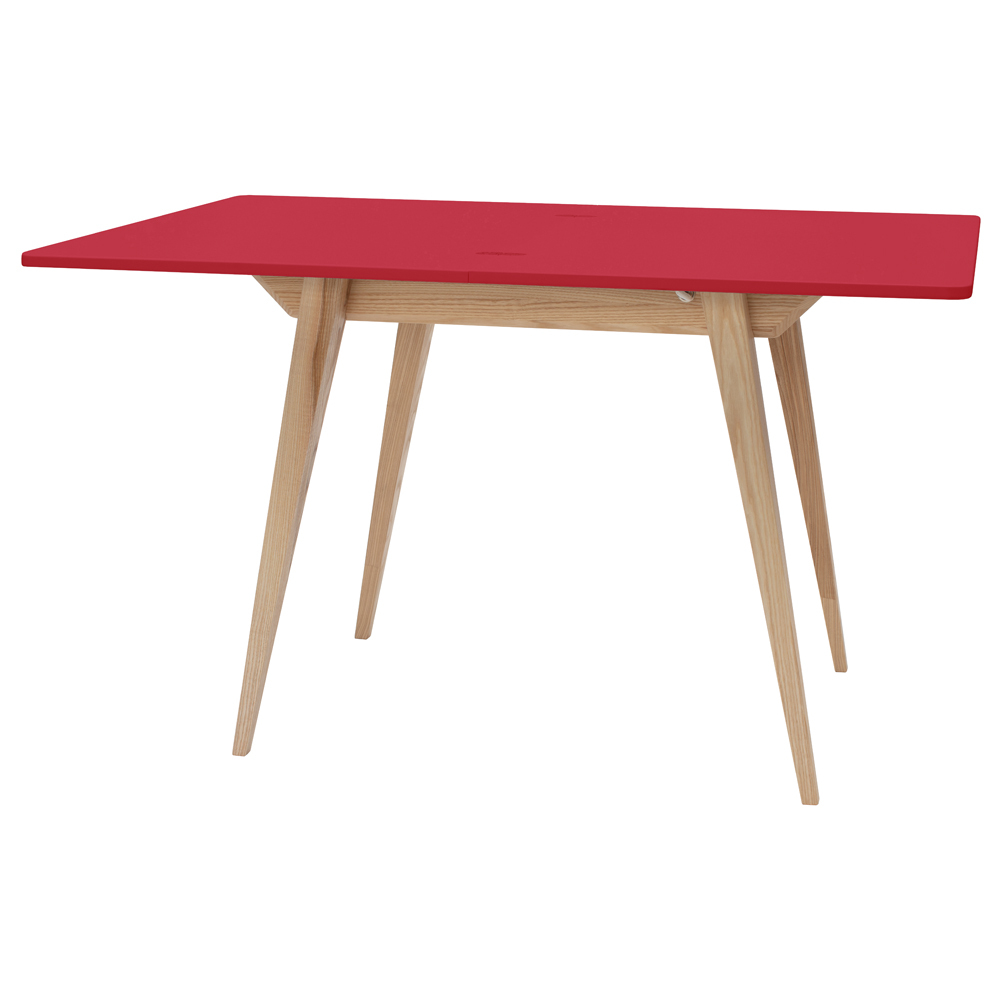Table à rallonge enveloppe 65-130x90 cm rouge