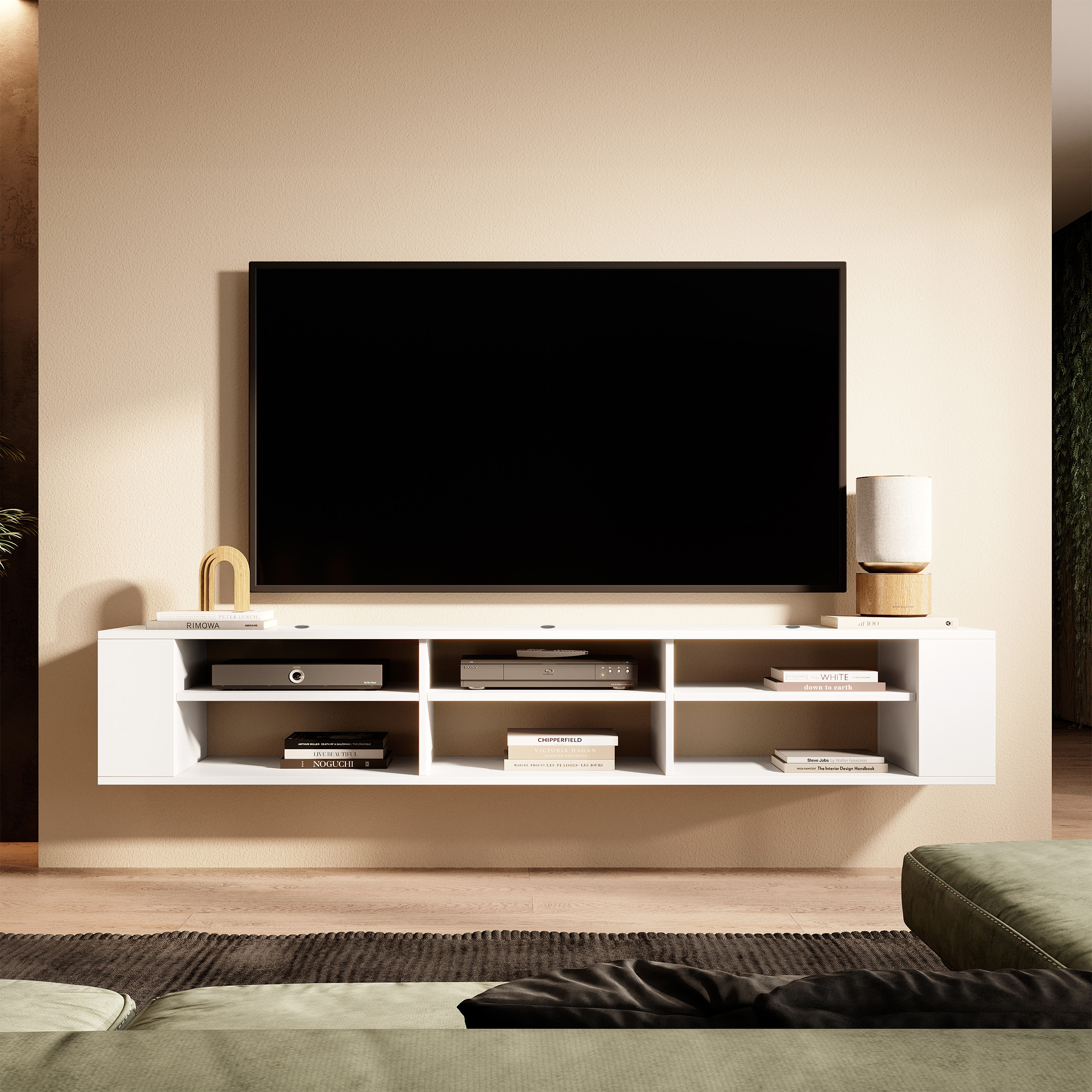 WALL Meuble TV 175 cm blanc