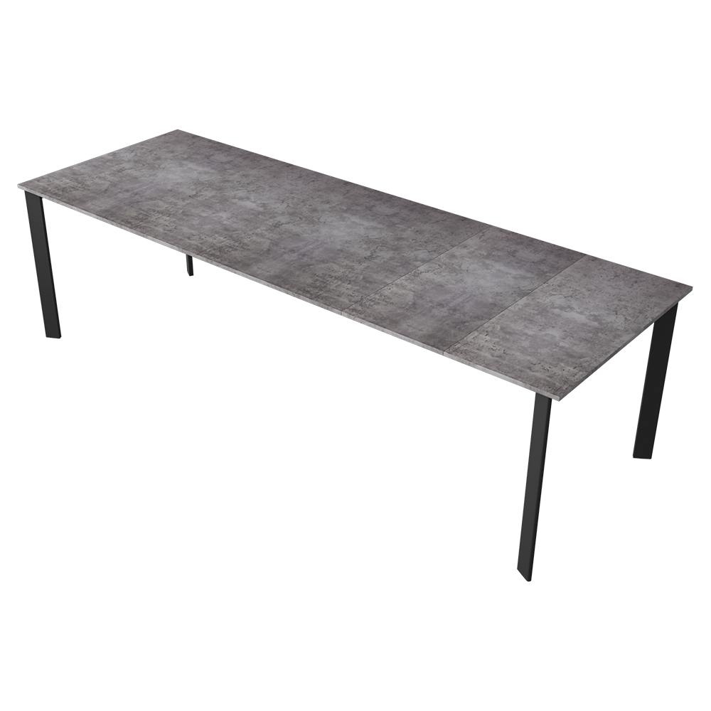 KAYKO Table à manger extensible 180(260)x90 béton / noir