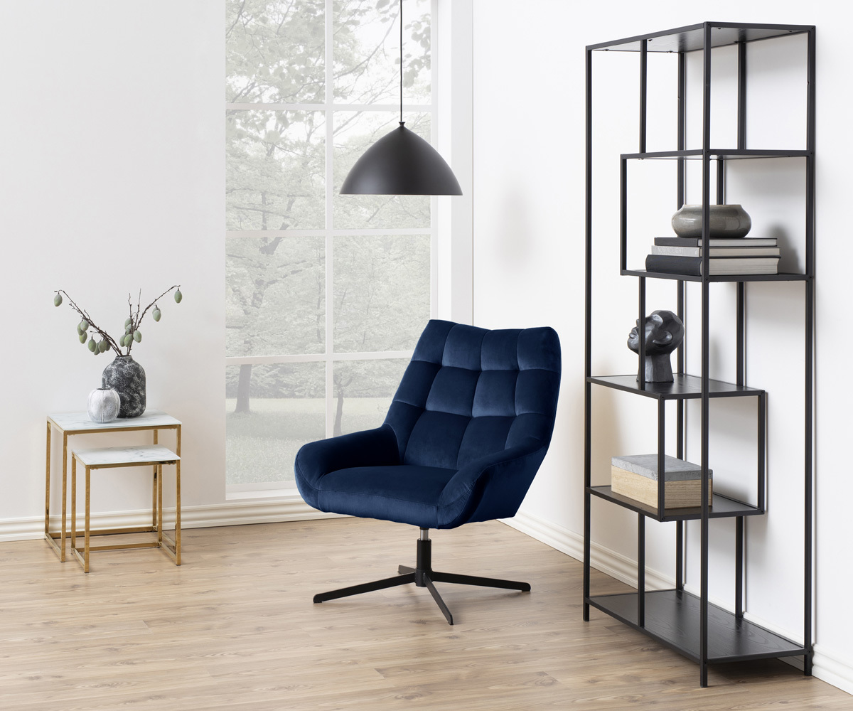Sherley Fauteuil Pivotant Bleu Marine Selsey