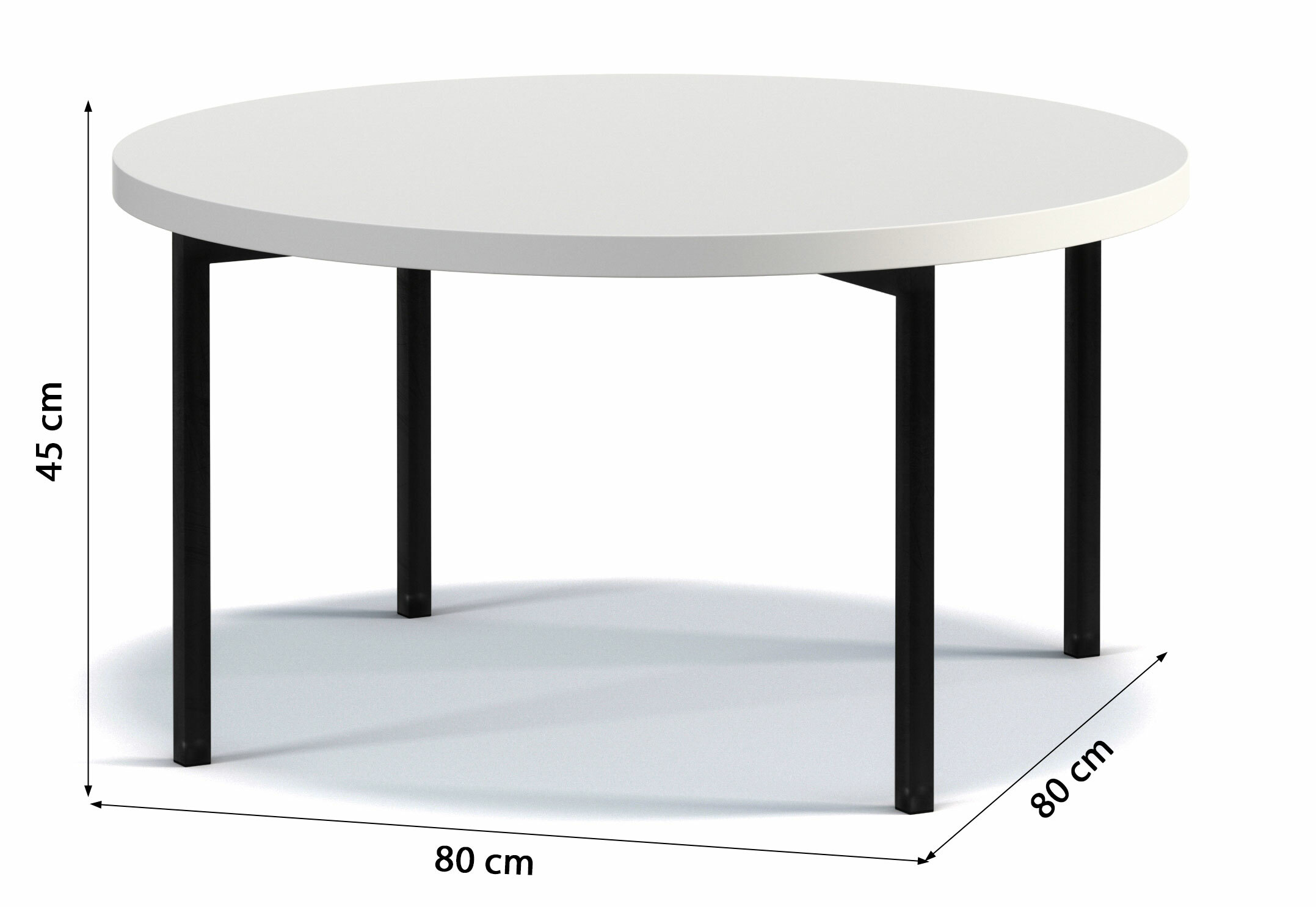 Table basse ronde Kortala 80 cm blanc mat
