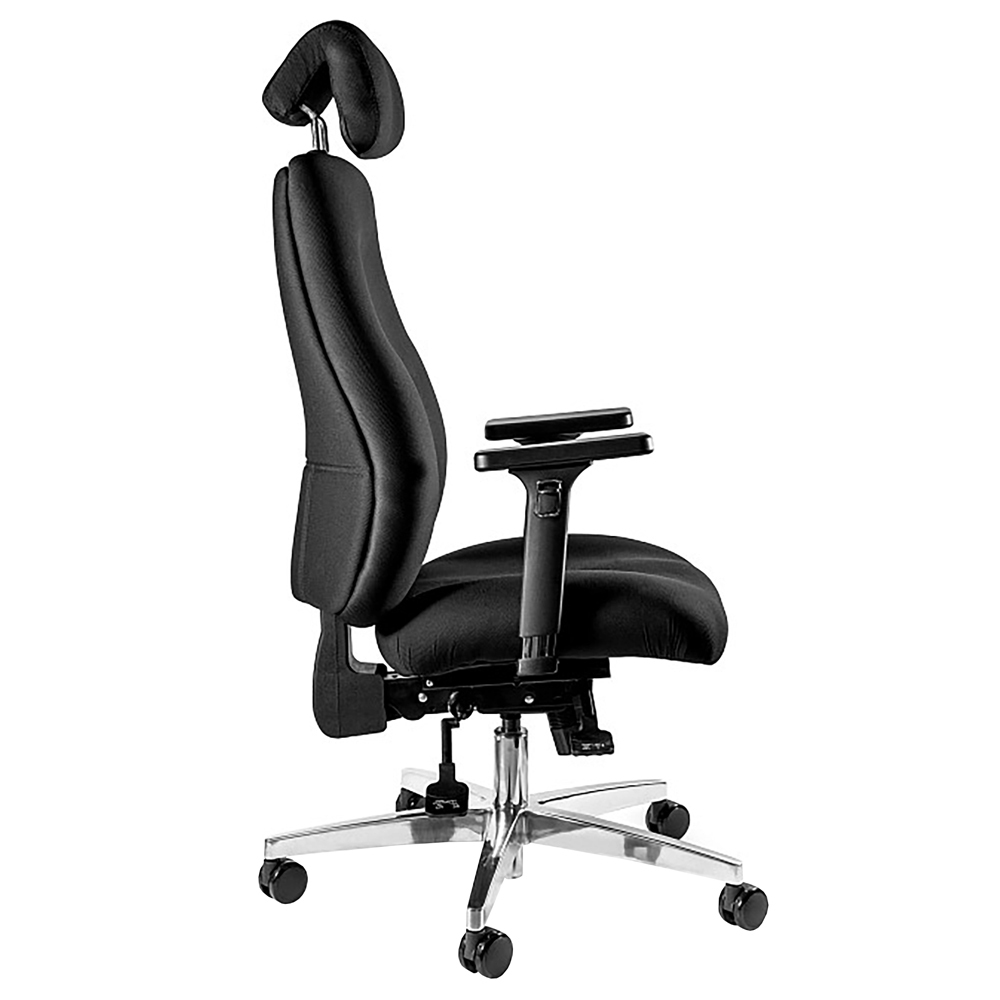 Chaise de bureau pivotante avec réglage en hauteur, tissu noir Ultima