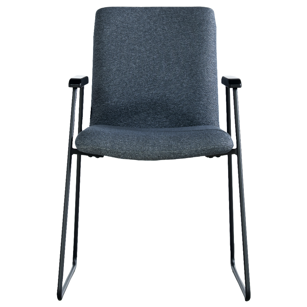 ALAKE Chaise tapissée avec accoudoirs bleu