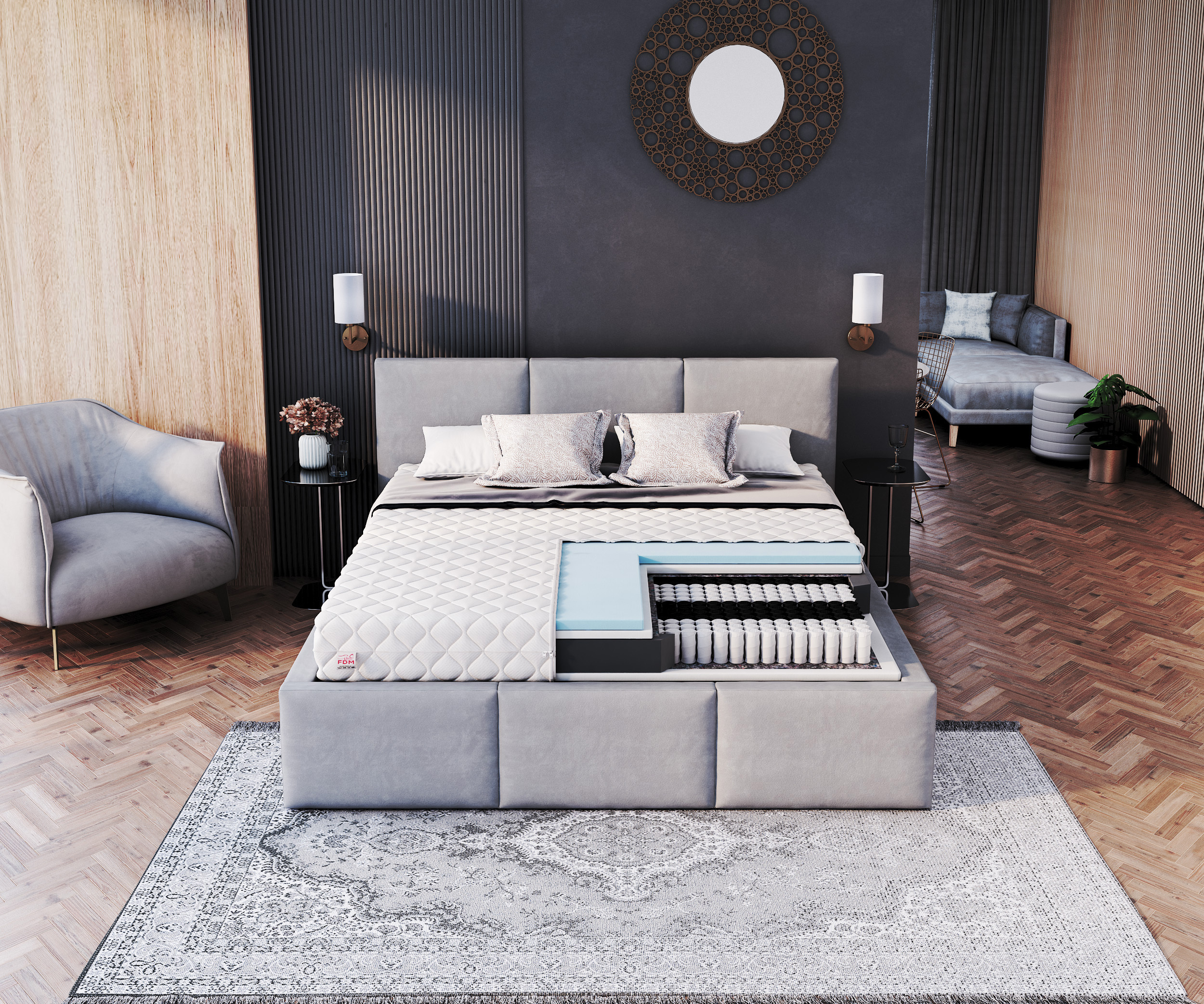 ELKURUD Matelas à ressorts ensachés