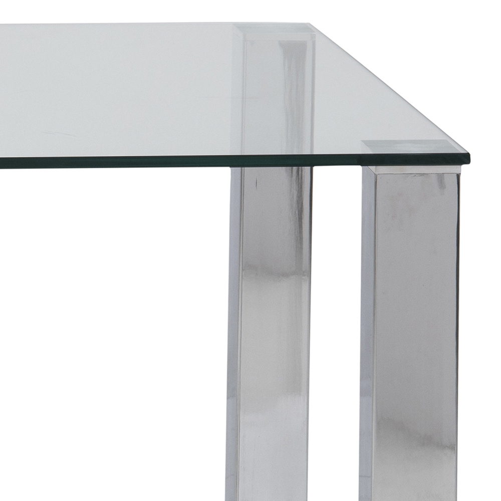 DIOGO Table à manger 180x90 cm avec plateau en verre