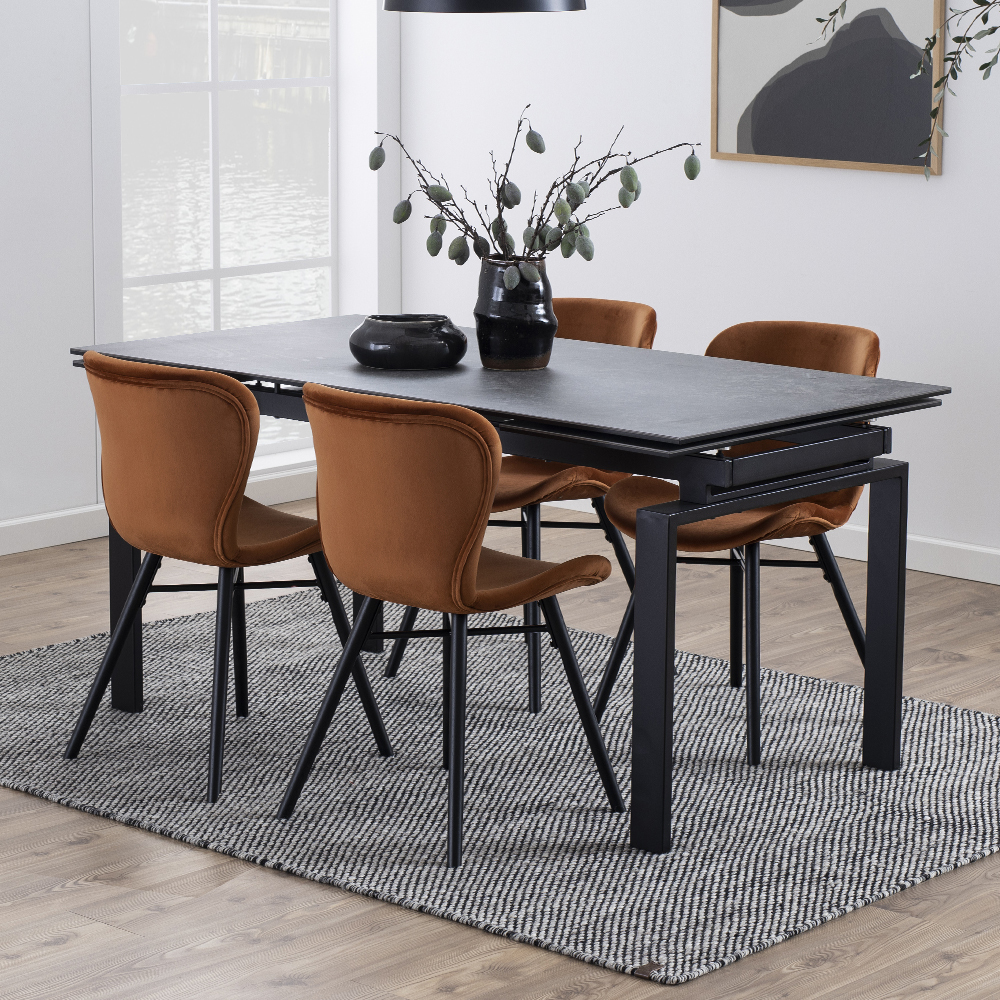 EDIAZO Table à rallonges 160-240x85 cm noir