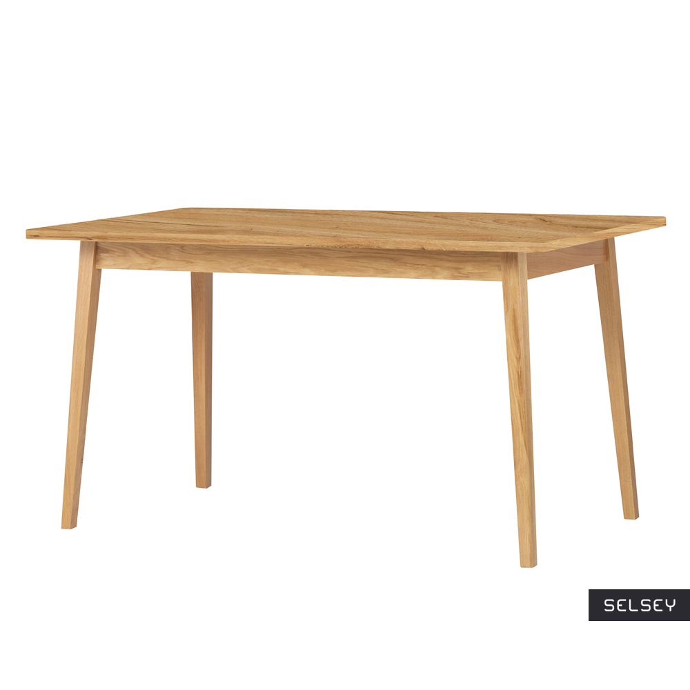 VENEER Table à manger extensible 140180x80 cm effet chêne / bois Selsey