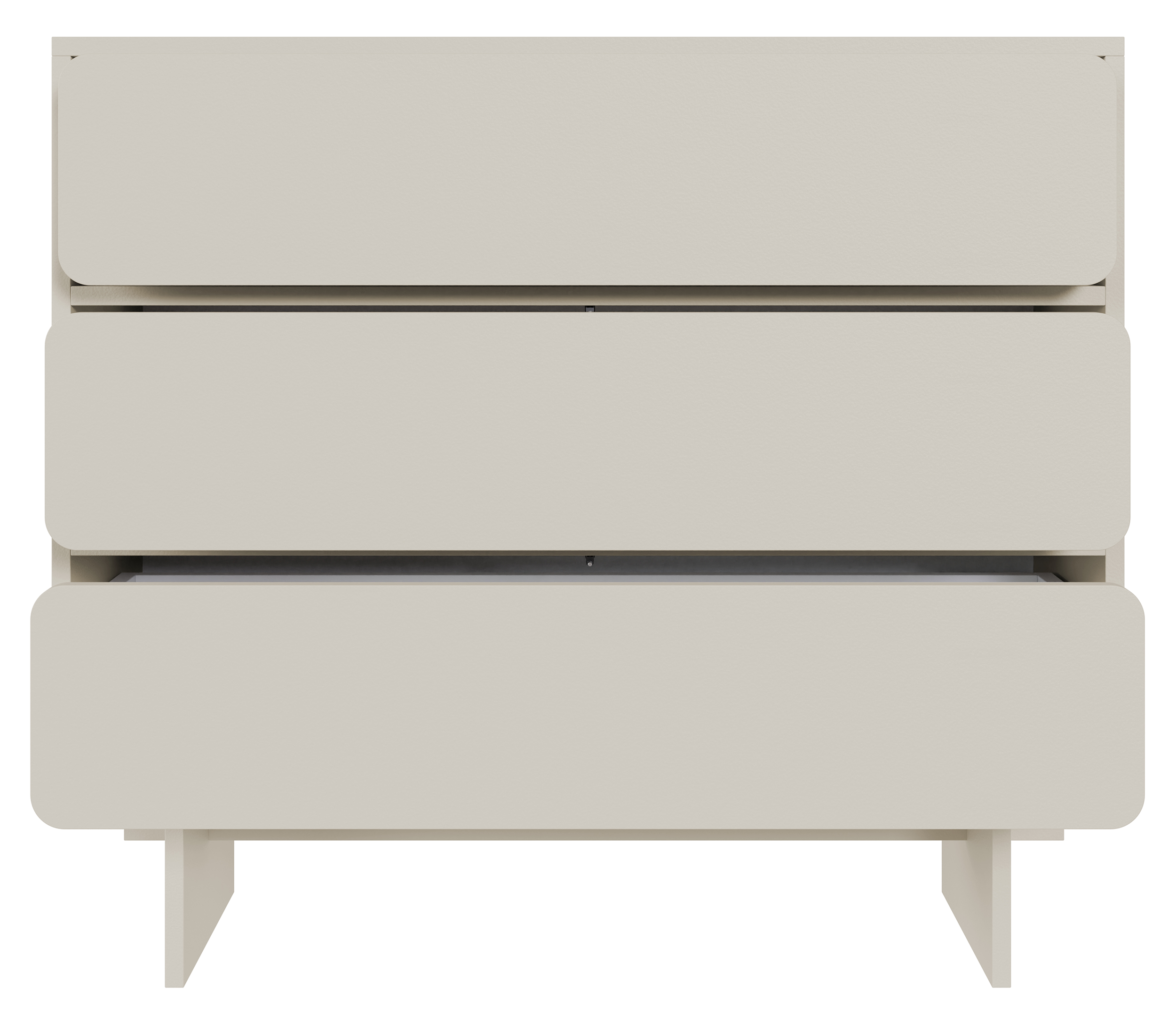 Komoda Wuwu z trzema szufladami 101 cm szarobeżowa