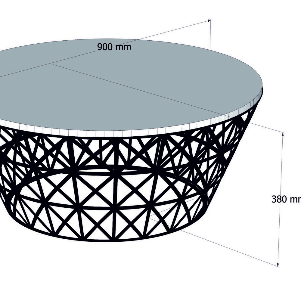 LENTISCUS Table basse ronde noir / chêne diamètre 90 cm