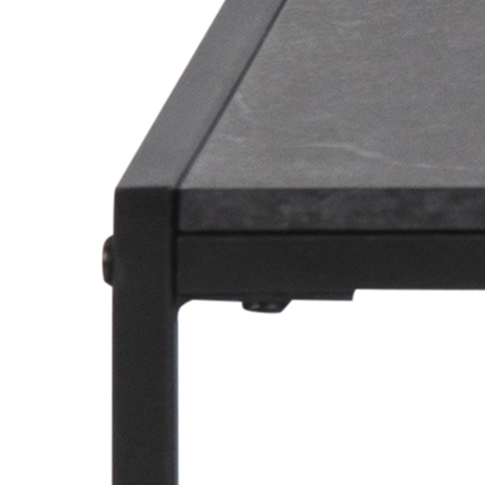 ALMATIO Table basse 80x80 cm marbre noir