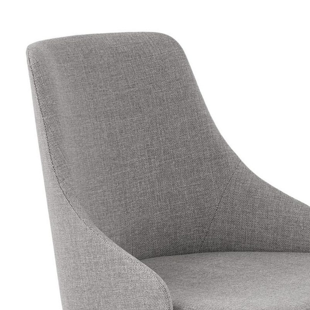 BERLAS Chaise tapissée gris / pieds blancs