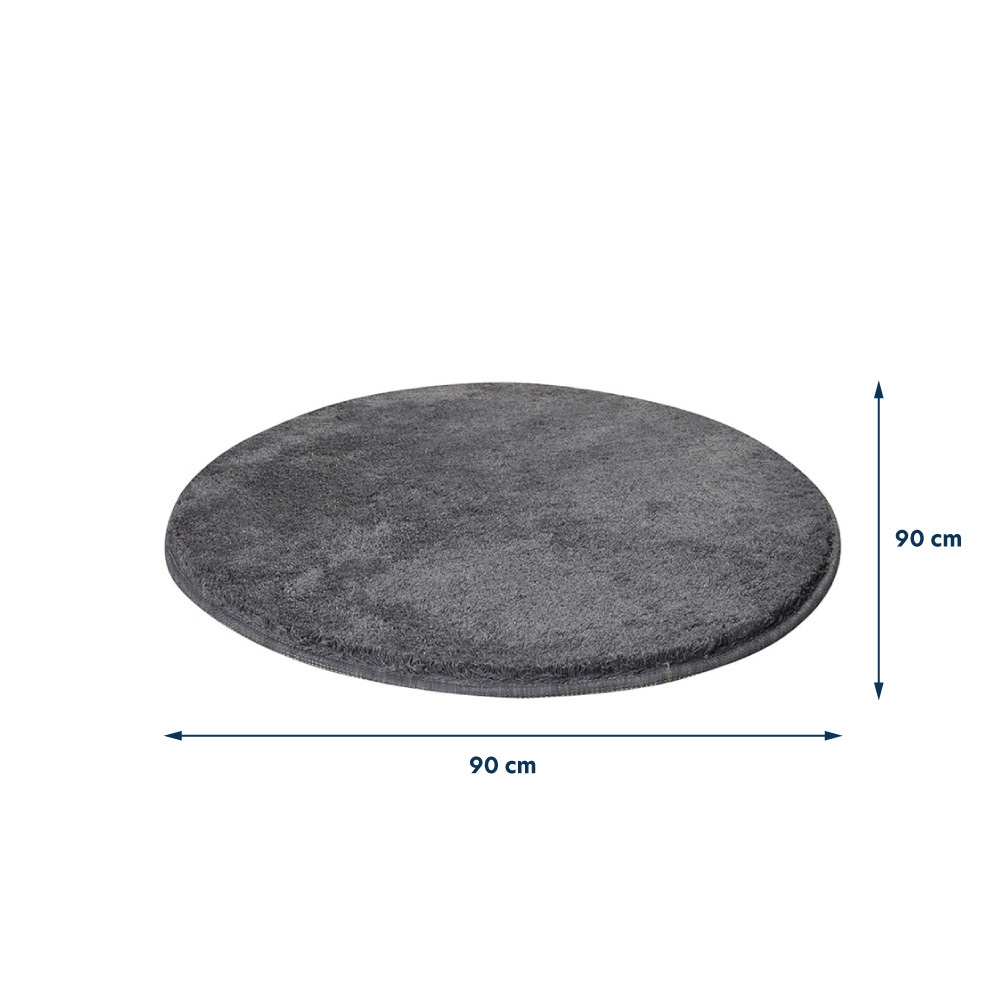 Tapis rond Inglobes, diamètre 90 cm, gris