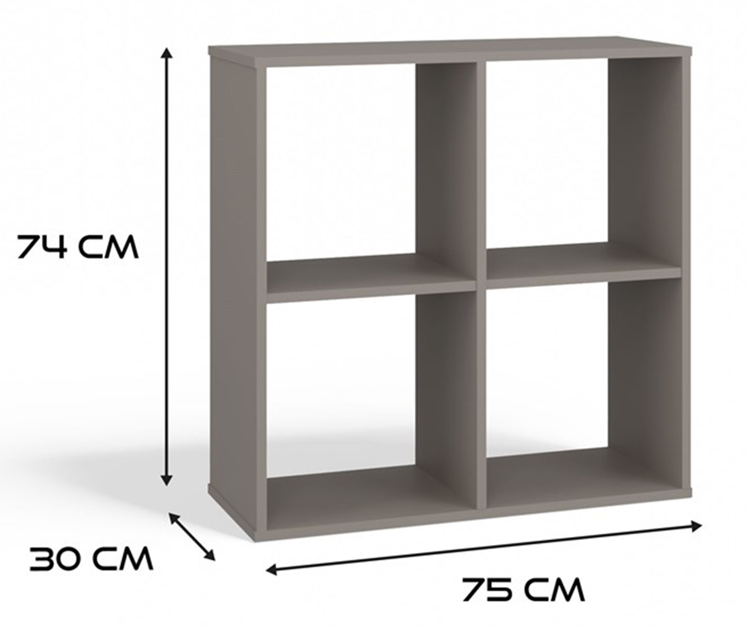 Regał otwarty Malax z czterema półkami 74 cm szary