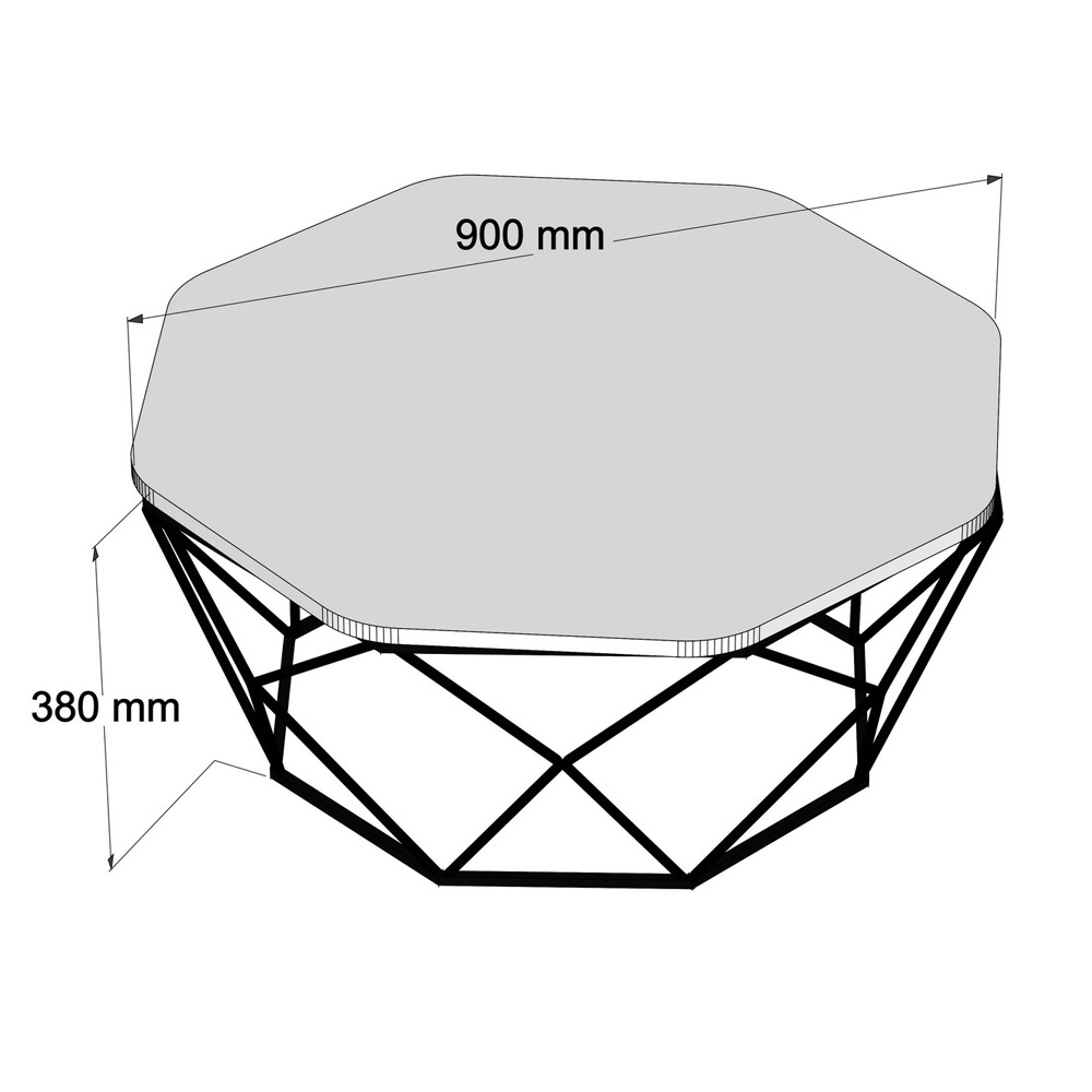 KHUN Table basse ronde en noyer diamètre 90 cm
