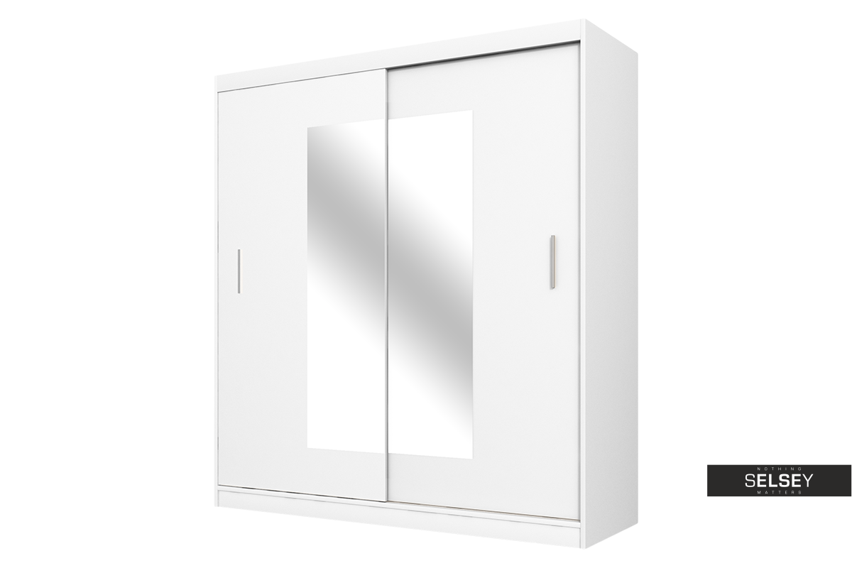 Vaniva Armoire Avec Miroir Portes Coulissantes 180 Cm Selsey