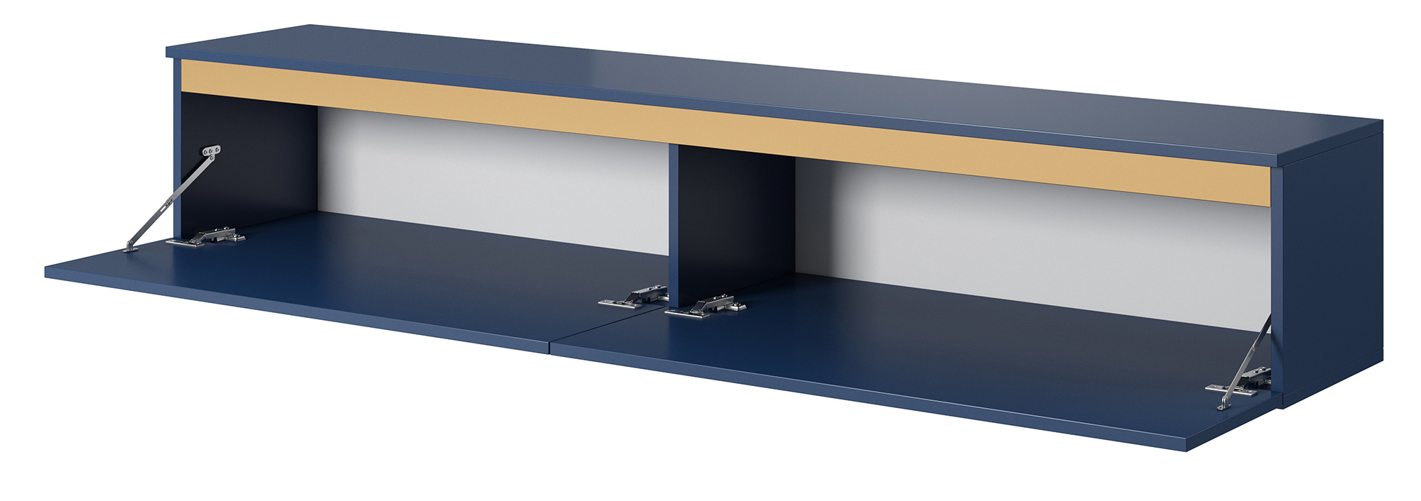 SENEY Meuble TV 175 cm bleu marine avec garniture dorée