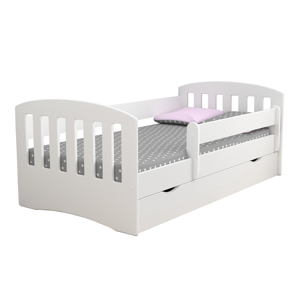 Pamma Lit Enfant Avec Barriere De Securite Blanc Selsey