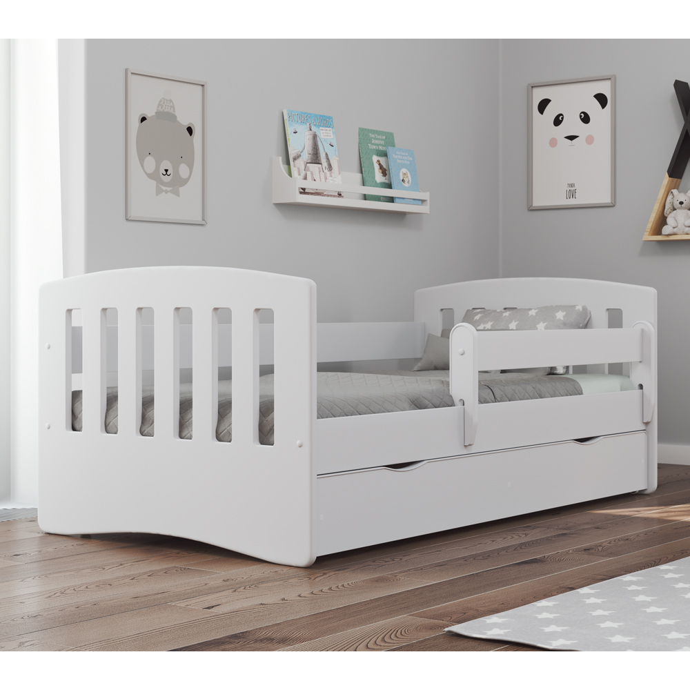 Pamma Lit Enfant Avec Barriere De Securite Blanc Selsey