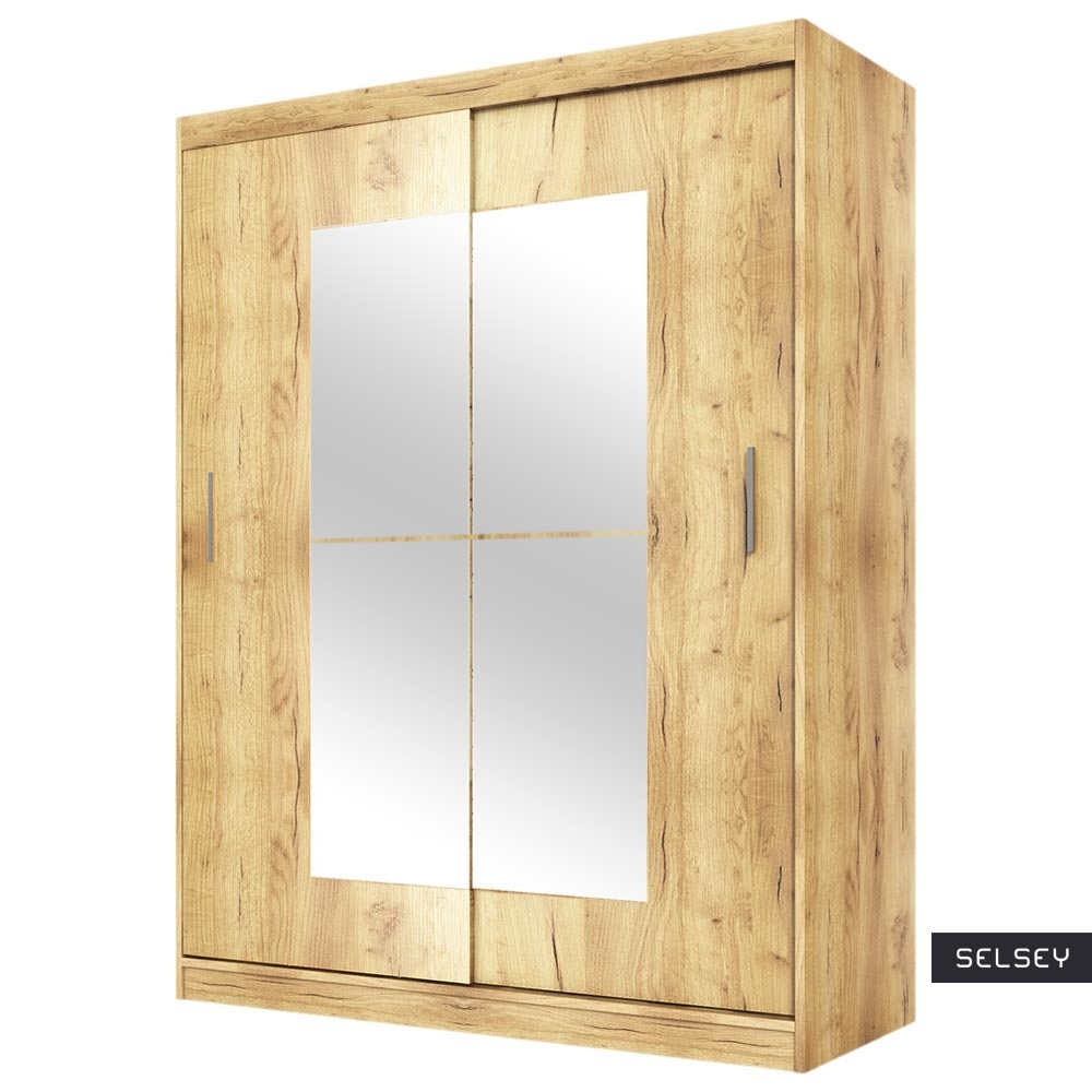VANIVA Armoire avec miroir portes coulissantes 150 cm Selsey
