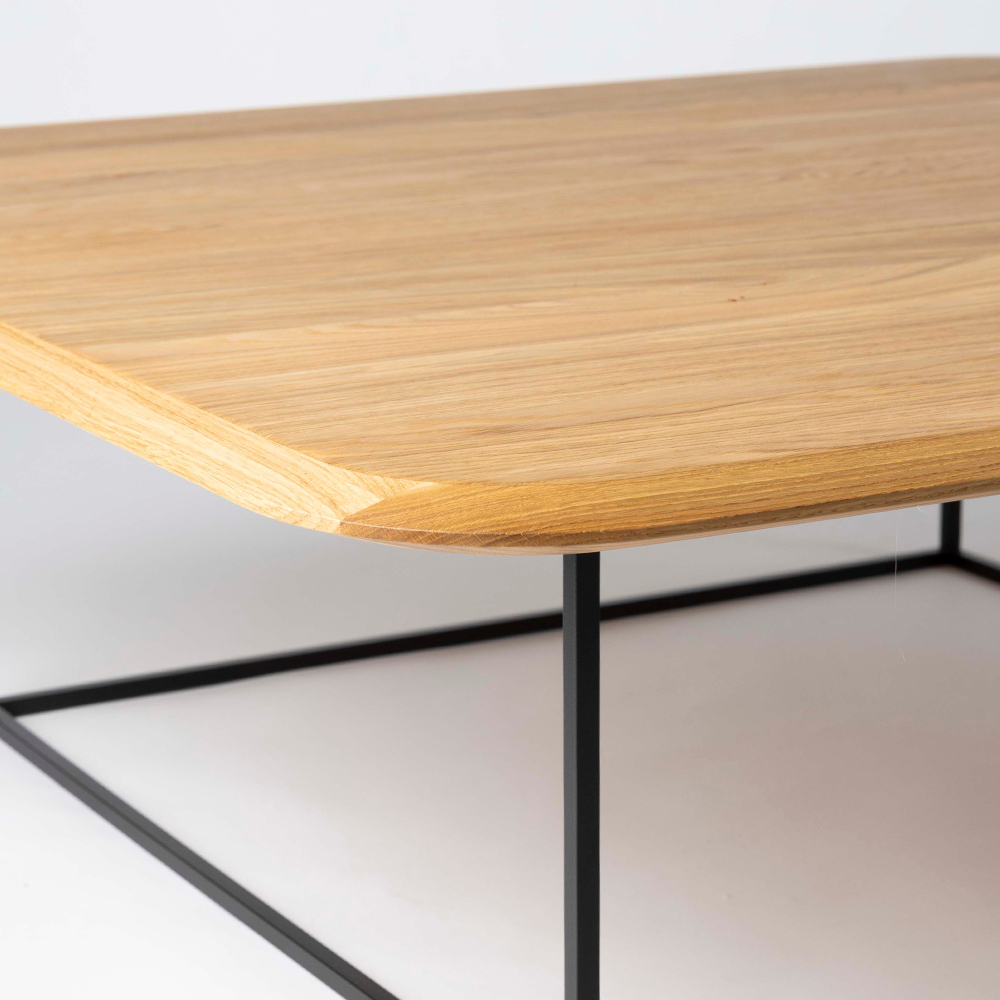 Table basse Soppe 120x120 cm, chêne naturel