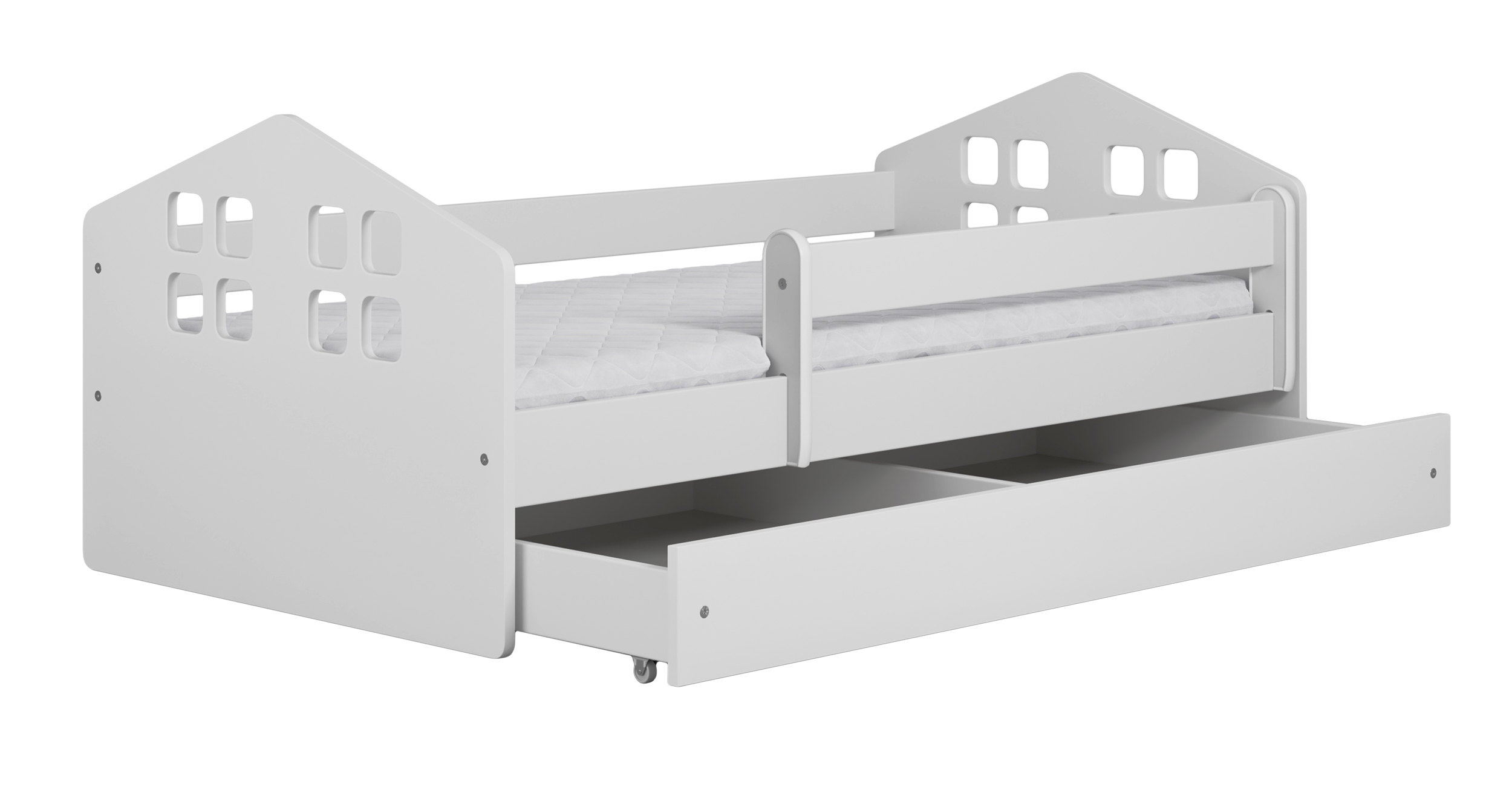 Lit enfant Bubup 140x80 cm avec matelas blanc