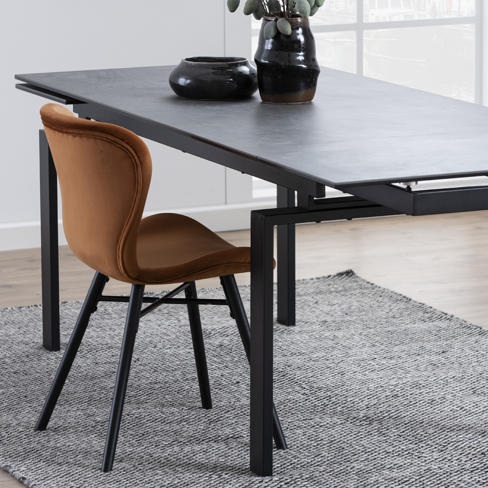 EDIAZO Table à rallonges 160-240x85 cm noir