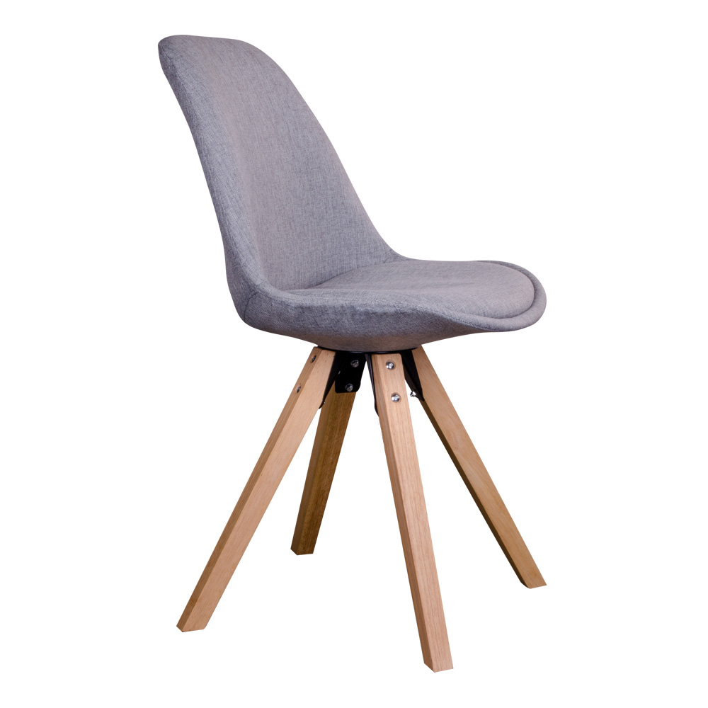 Chaise rembourrée Umbreta gris clair sur une base en bois