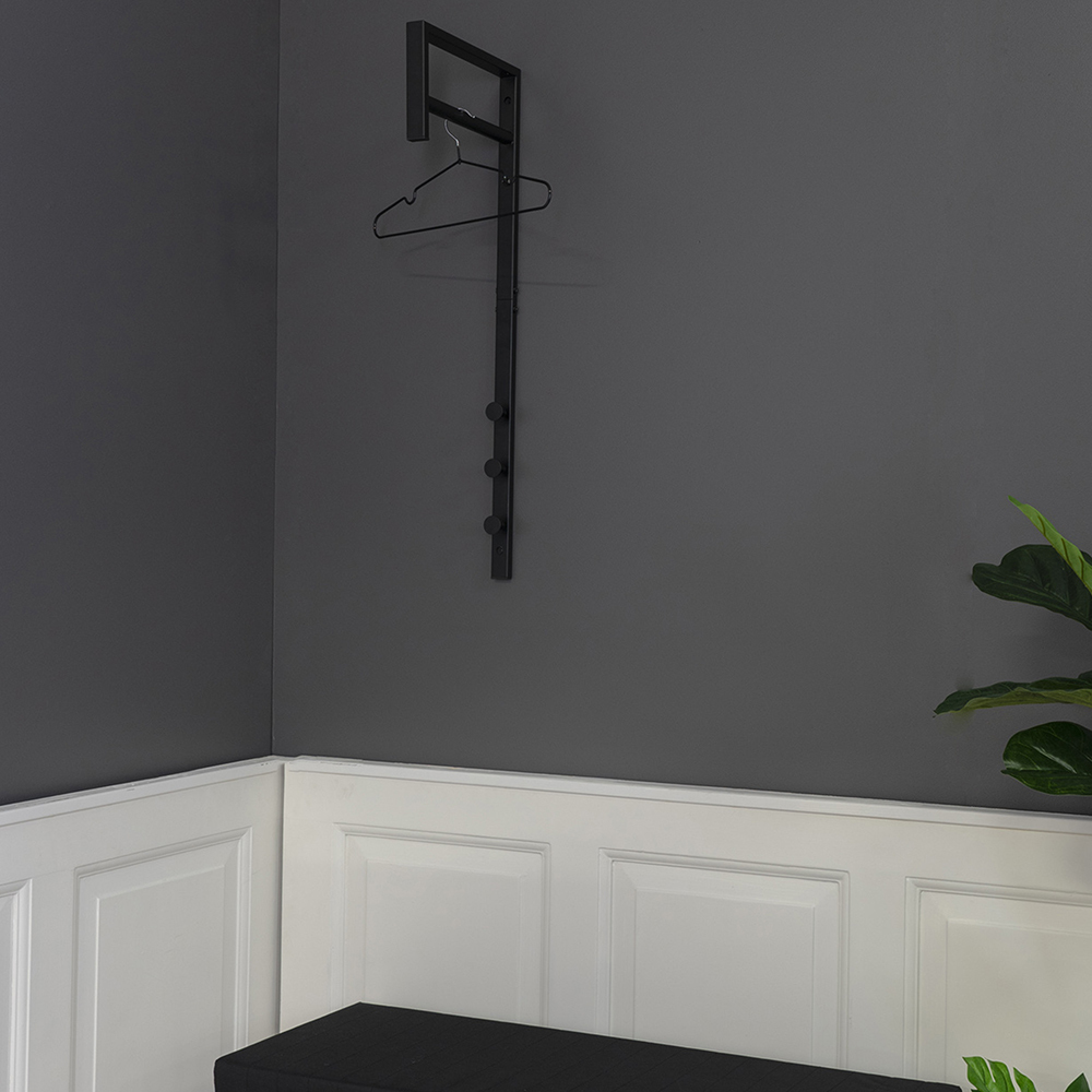 Portemanteau mural Scality métal noir