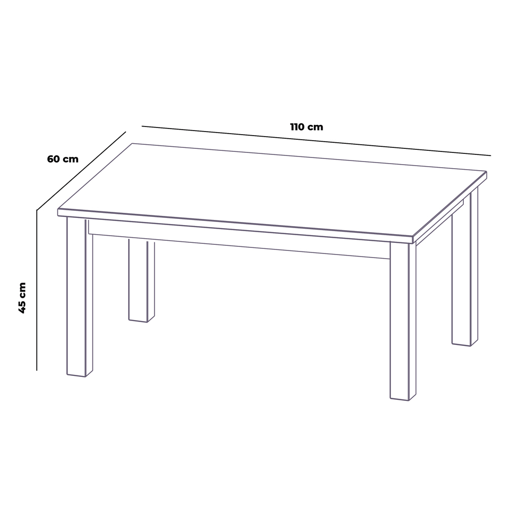 Table basse Silphium 60x110 cm, chêne
