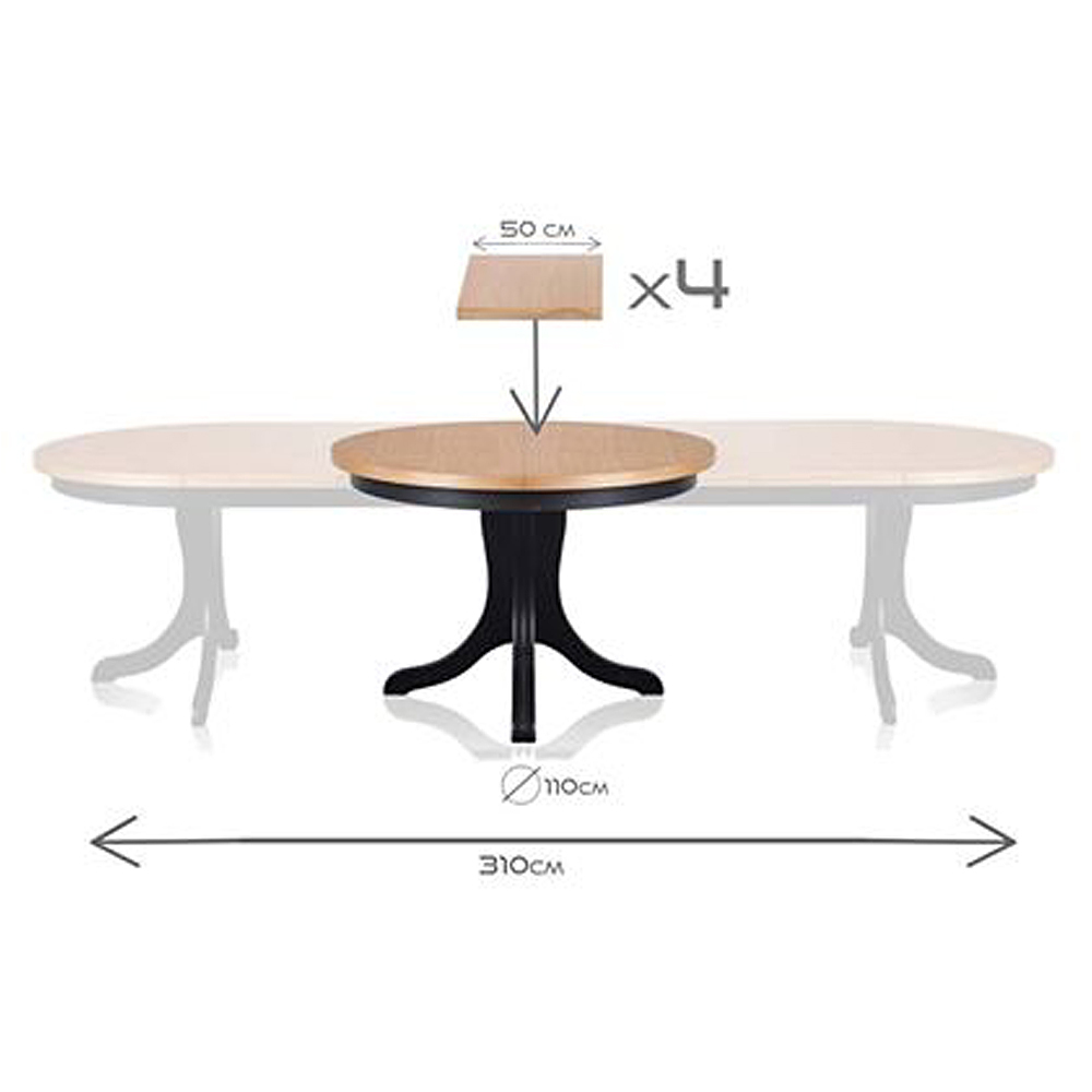 LAKKENA Table ronde extensible