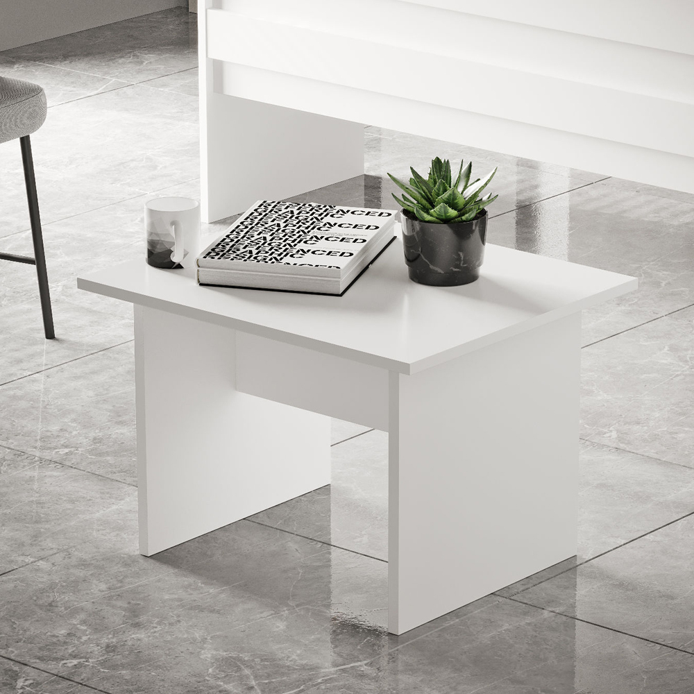 Table basse Voira 50x60 cm blanc