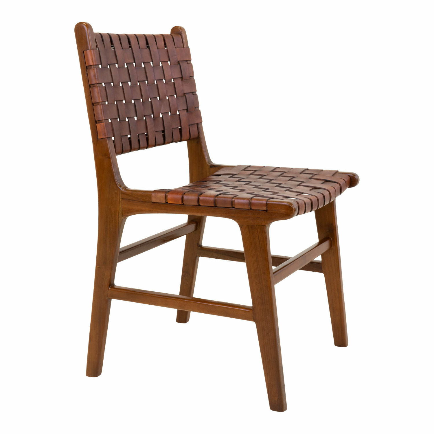 Chaise en cuir artificiel marron Bargino