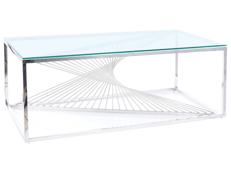 Table basse Miriella 120x60 cm avec plateau en verre