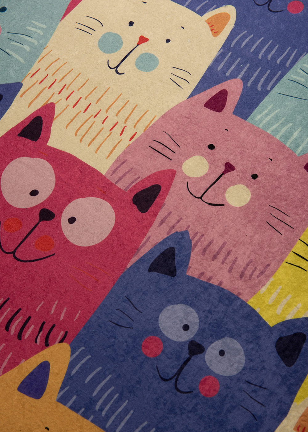 DINKLEY Tapis pour chambre d'enfant chats coloré 100x160 cm