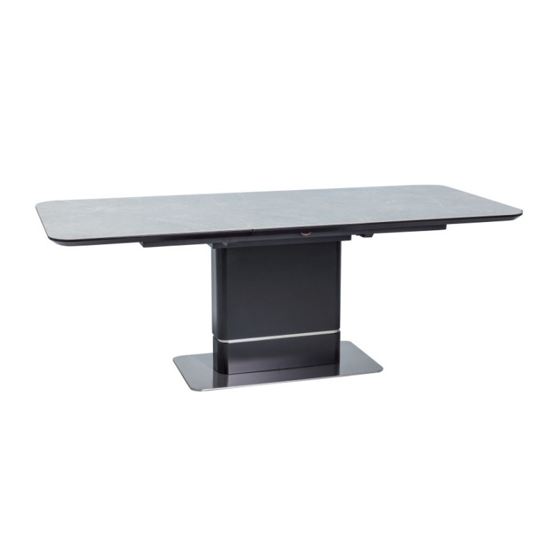 Table à rallonge Yucatan 160-210x90 cm marbre gris - noir