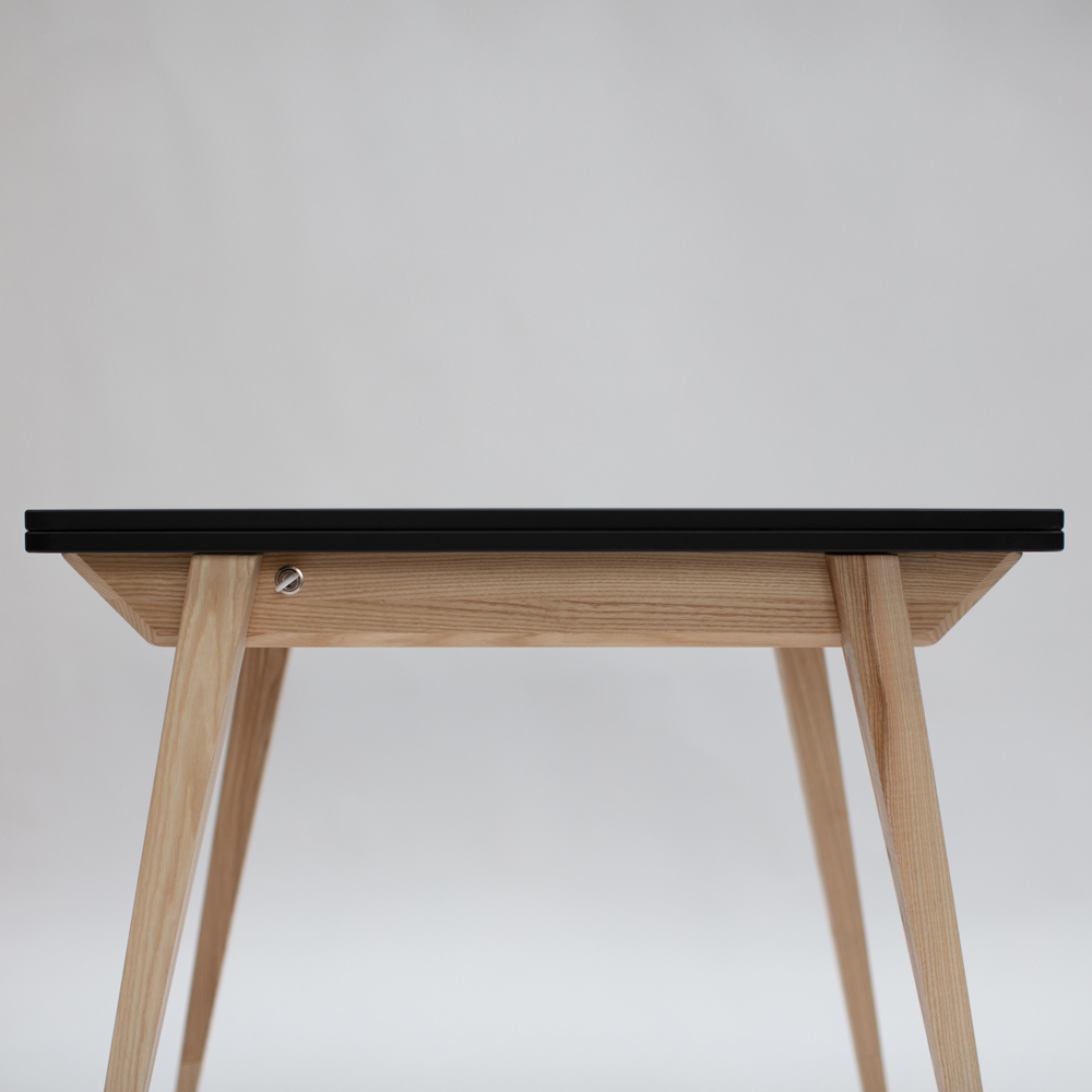 Table extensible enveloppe 65-130x90 cm noir