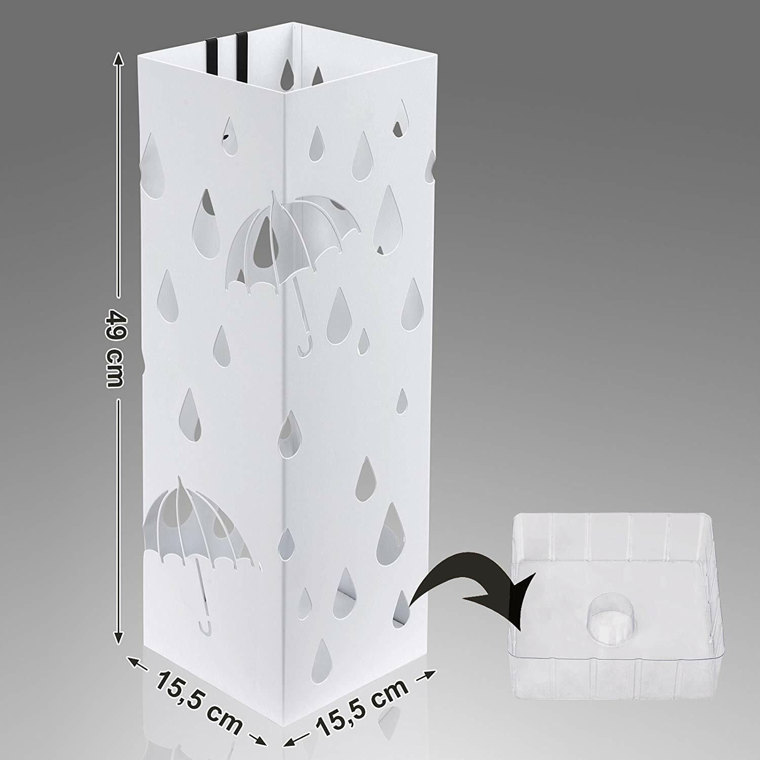 RAIN Porte-parapluie pluie en métal, carré sur plan carré