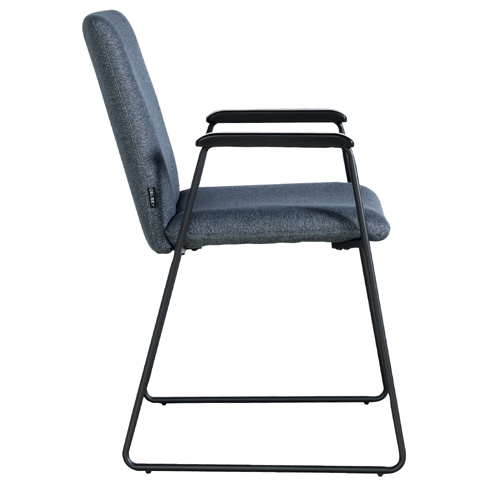 ALAKE Chaise tapissée avec accoudoirs bleu