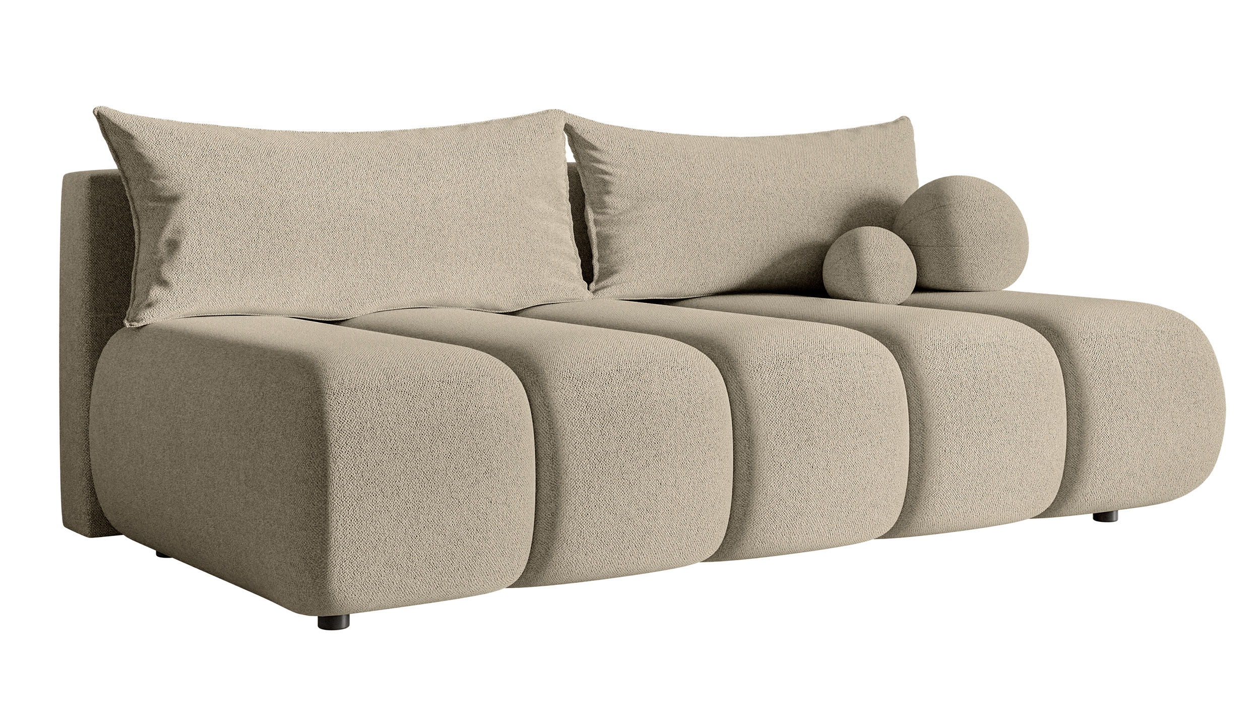 Kanapa trzyosobowa Dandelino Mini z funkcją spania jasnobeżowa szenil