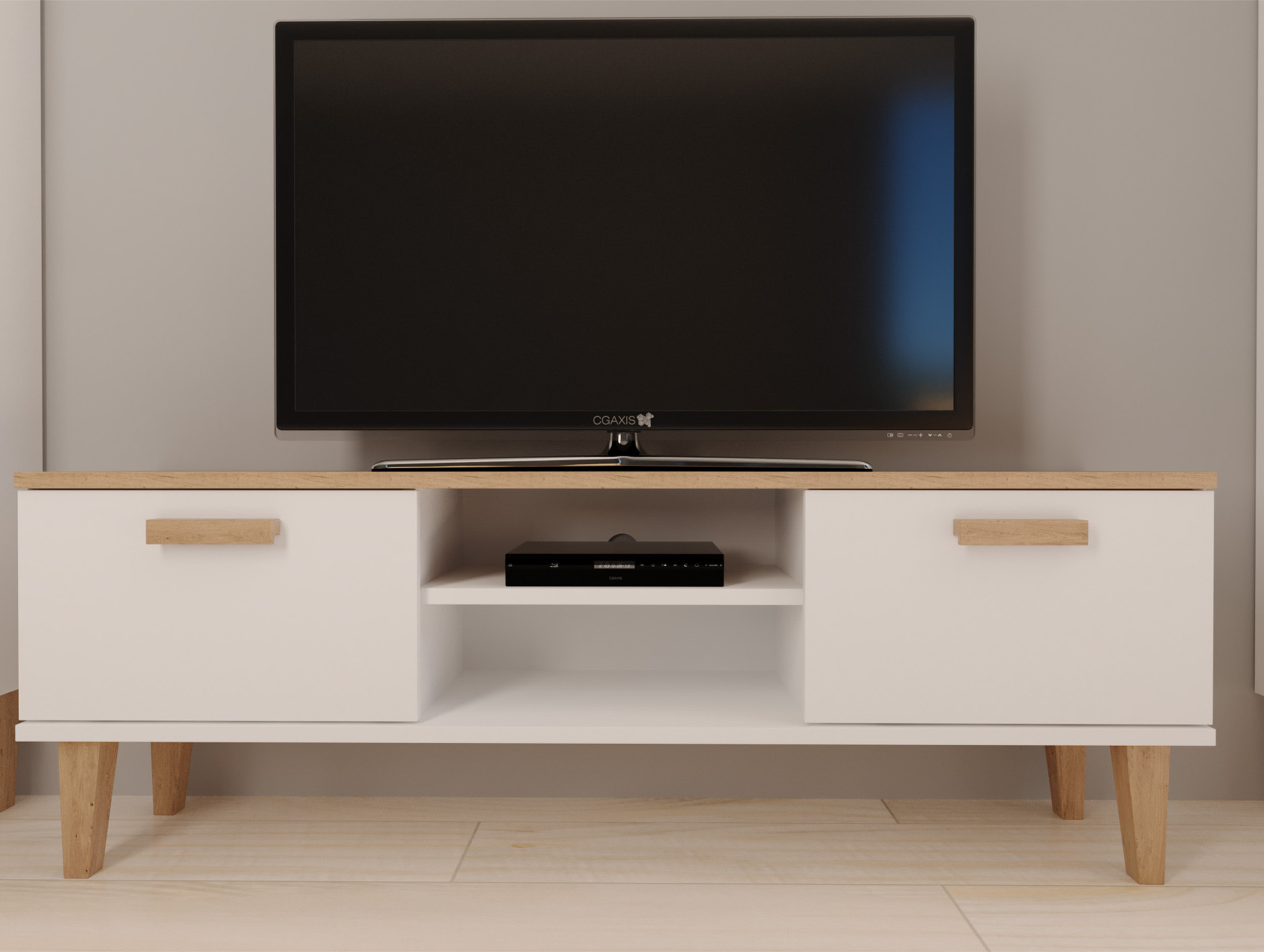 Meuble TV Sakena 120 cm blanc