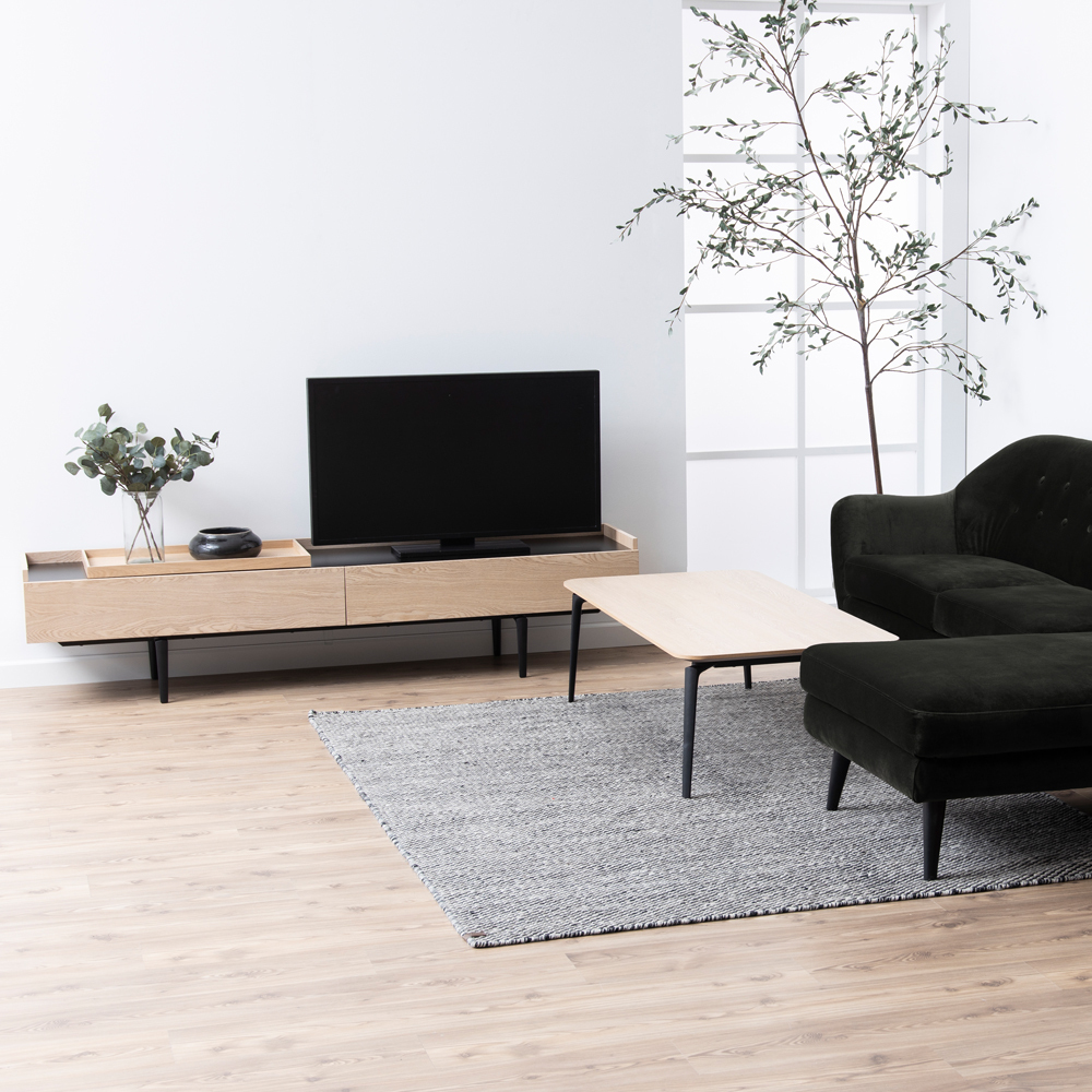 RAHMAN Meuble TV minimaliste avec deux compartiments