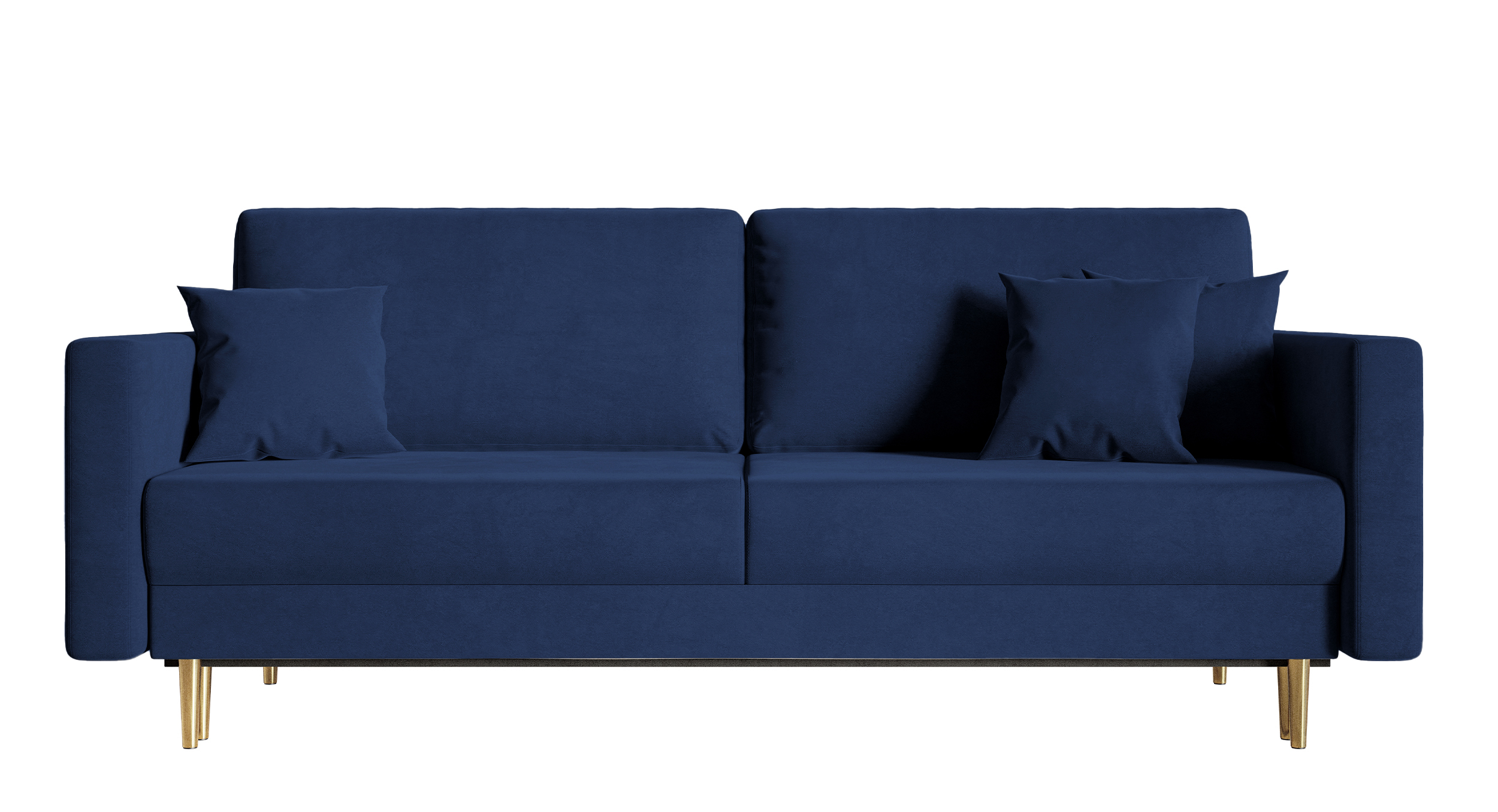 VALICO Canapé-lit trois places en velours bleu marine hydrophobe